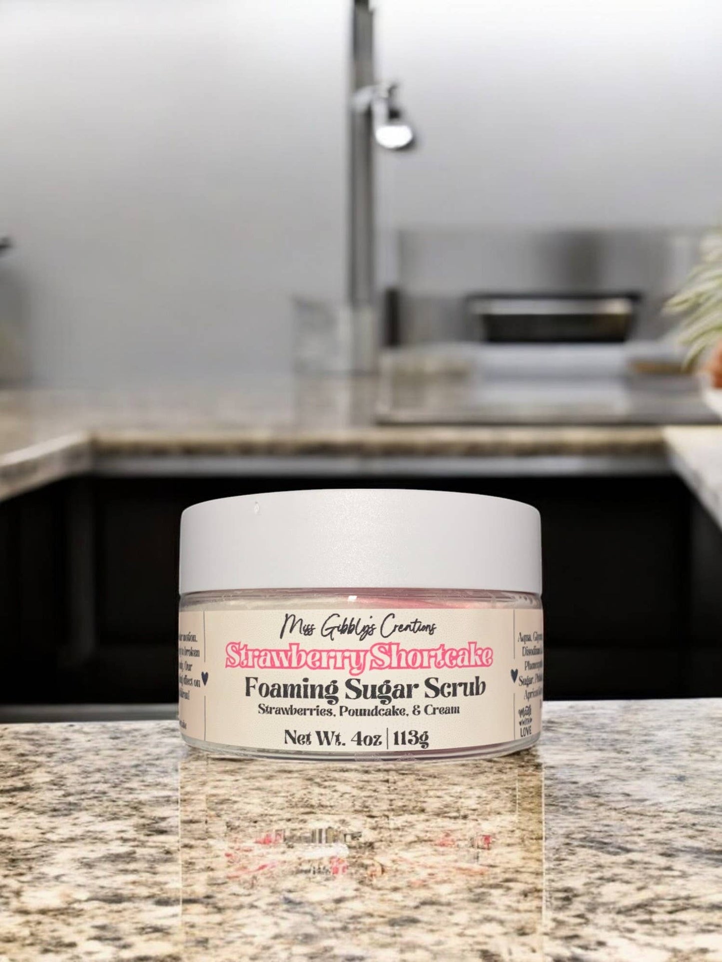 Strawberry Shortcake- 4oz Foaming Sugar Scrub