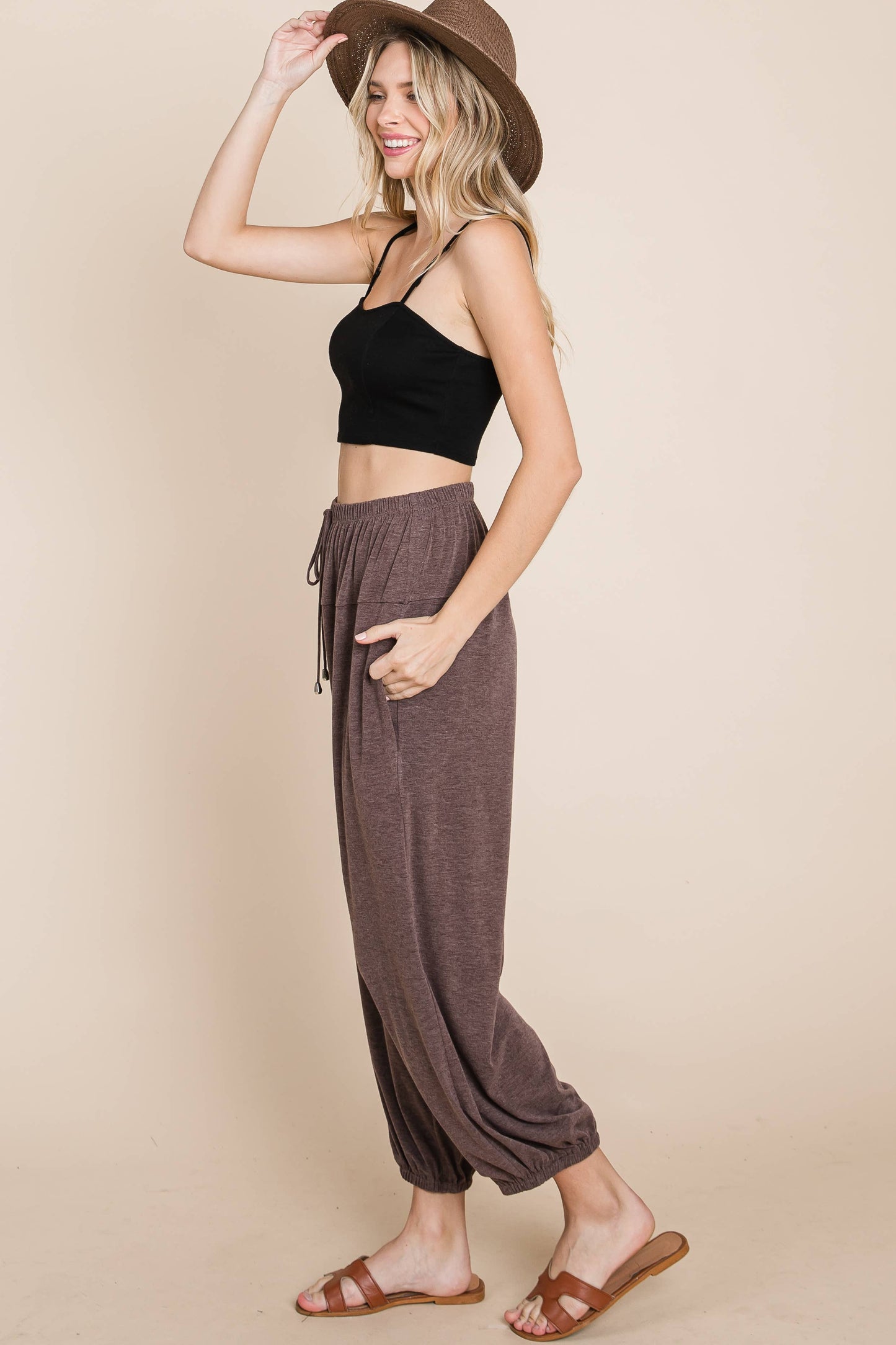 Plus Size Solid Knit Jogger Pants