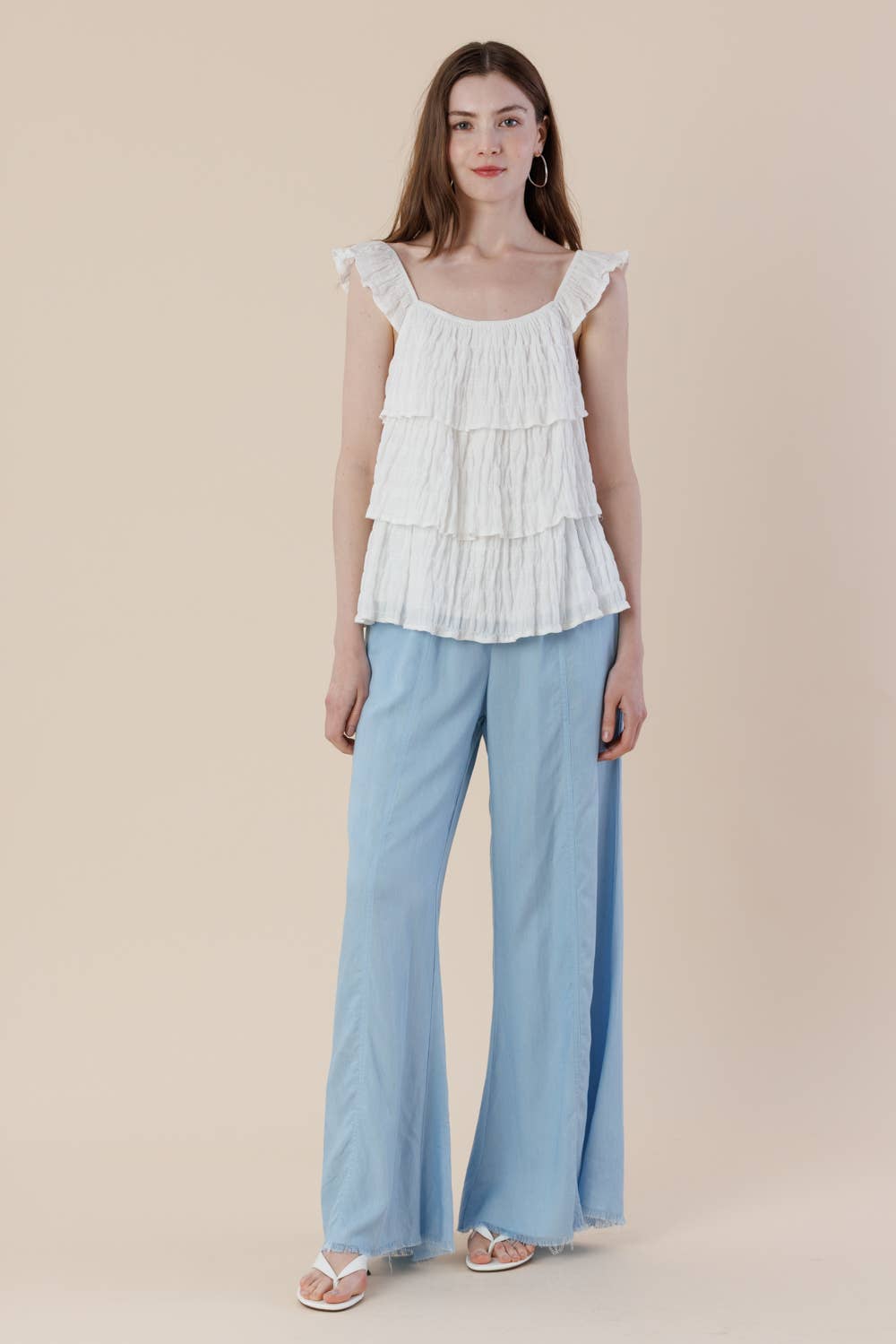 Tencel Pre-Washed Wide Leg Drawstring Pants