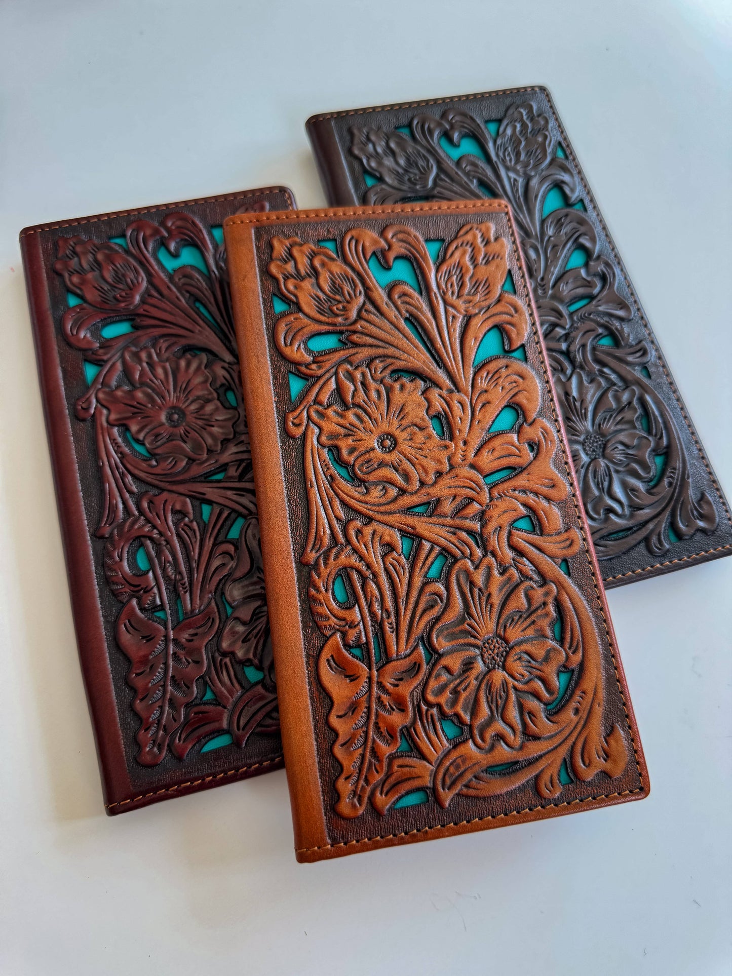 Genuine Tooled Leather Bi-Fold Wallet