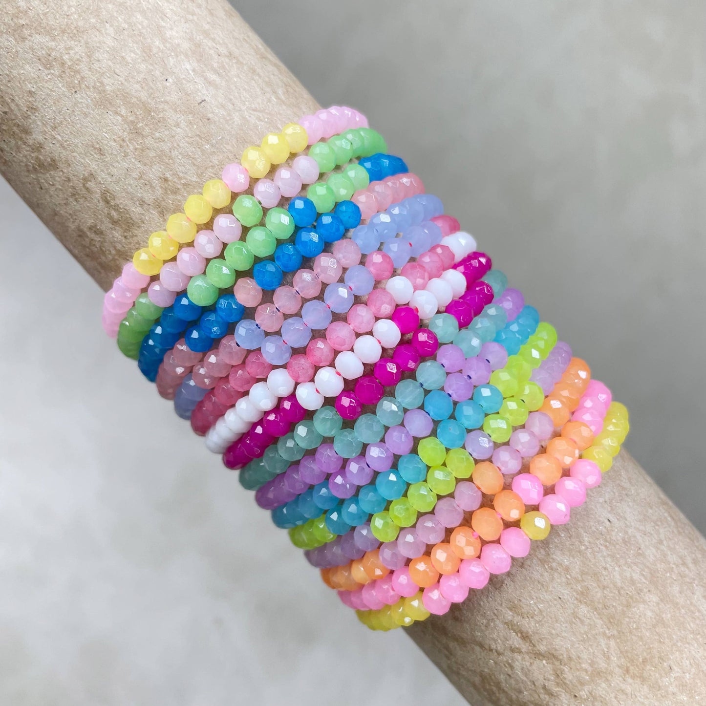Mia// Guava Crystal Beaded Delicate Bracelet