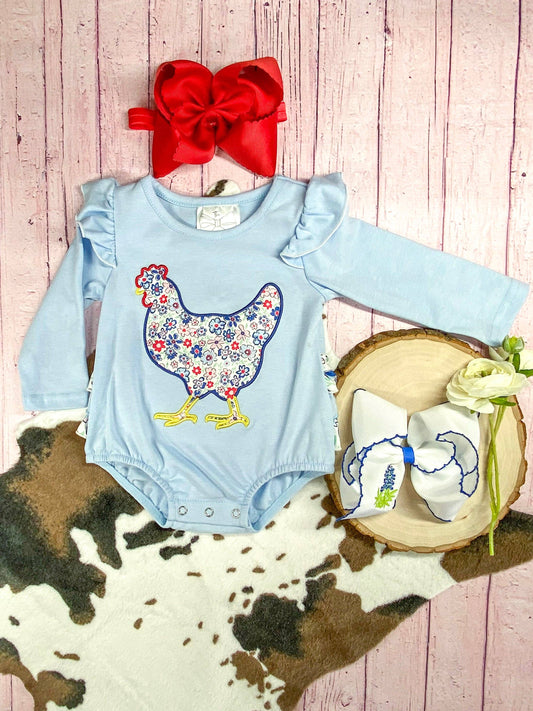 Chicken Applique Infant Romper: Fall 2025 Baby Clothes