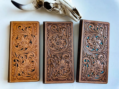 Western Genuine Tooled Leather Bi-Fold Wallet 