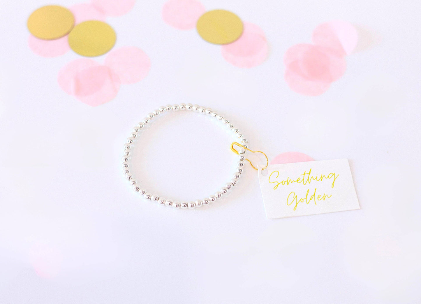 4mm Silver Beaded Bracelet