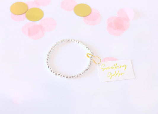 4mm Silver Beaded Bracelet