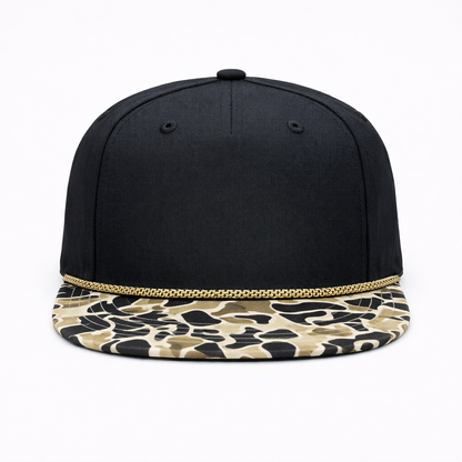 Perforated Structured Black-Coyote Camo / Black-Tan Rope