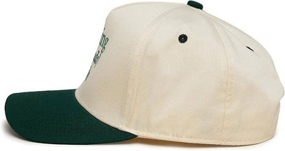 2-Tone Embroidered Cap - Running Errands Club - Green/Beige