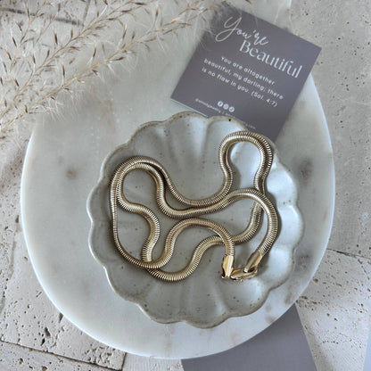 Snake chain herringbone link necklace gold filled 