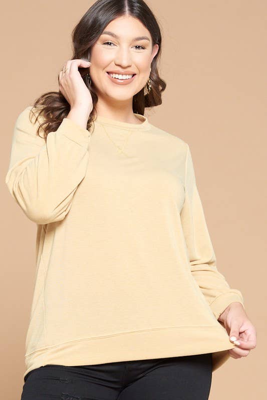 Plus Size Solid French Terry Pullover