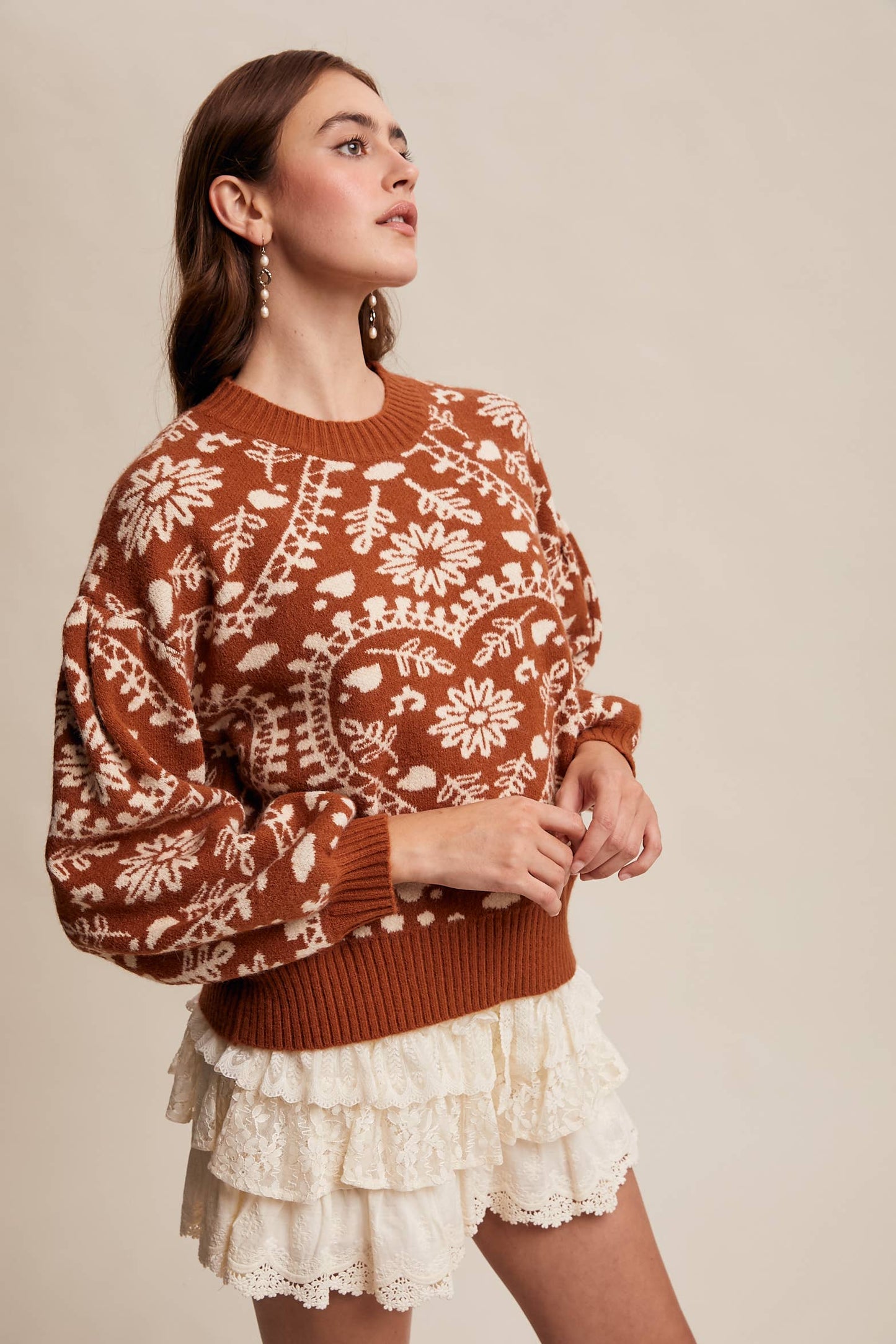 Heart Jacquard Knit Sweater