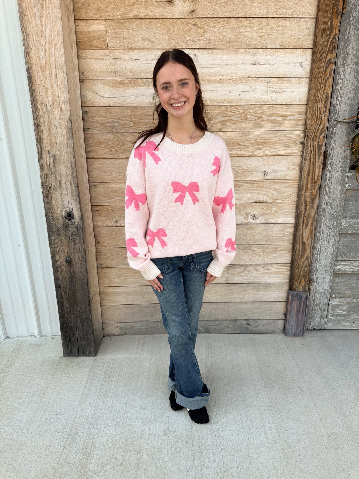 Pink Bow Sweater