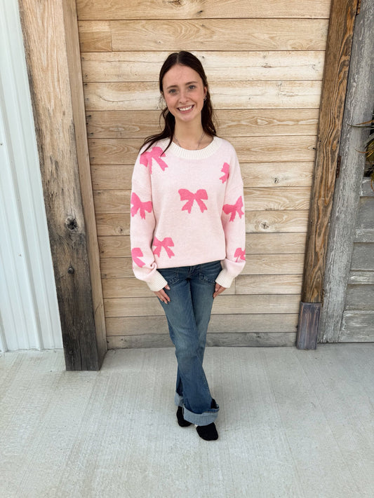 Pink Bow Sweater