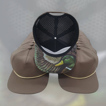Polyester Custom Printed Brown Mallard Duck Underbill / Beige Rope