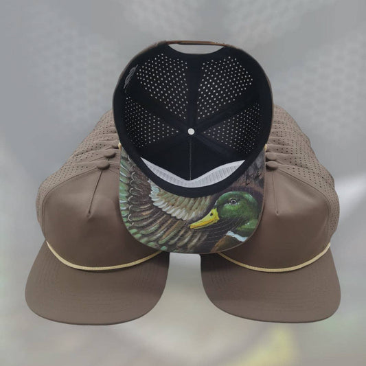 Polyester Custom Printed Brown Mallard Duck Underbill / Beige Rope