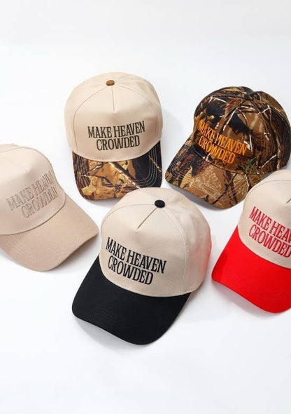 MAKE HEAVEN CROWDED BASEBALL CAP in RED