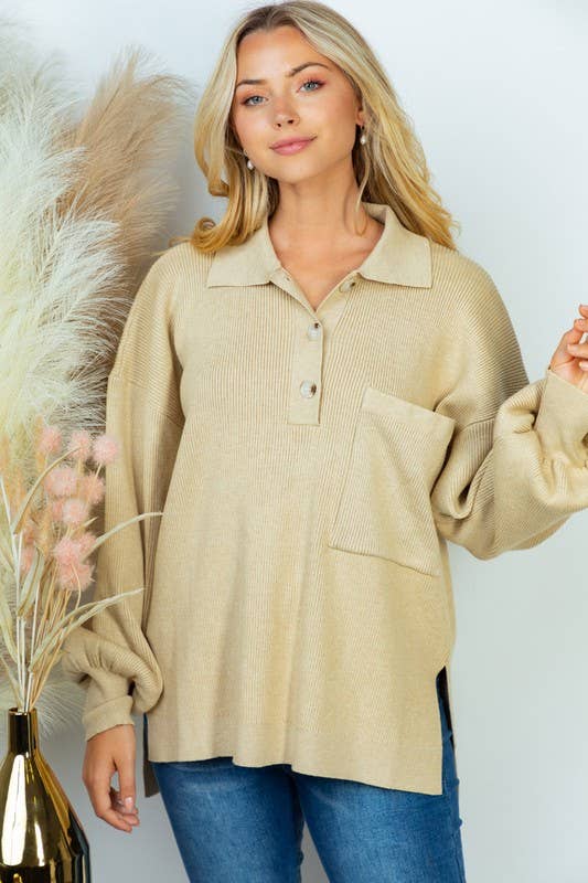 Long Sleeve Solid Knit Top