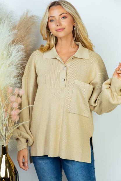 Long Sleeve Solid Knit Top