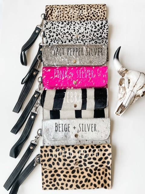 Cowhide Wristlet Wallet Western Genuine HairOn Cowhide Bag