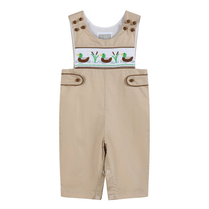 Light Brown Mallard Smocked Overalls