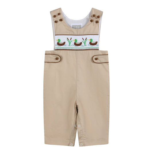 Light Brown Mallard Smocked Overalls
