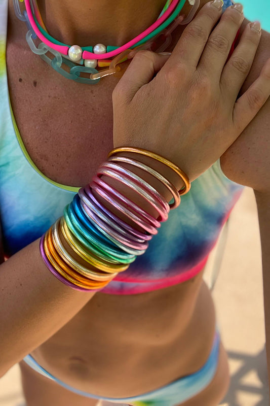 Rainbow Thai Buddhist Temple Bracelets, Bangles