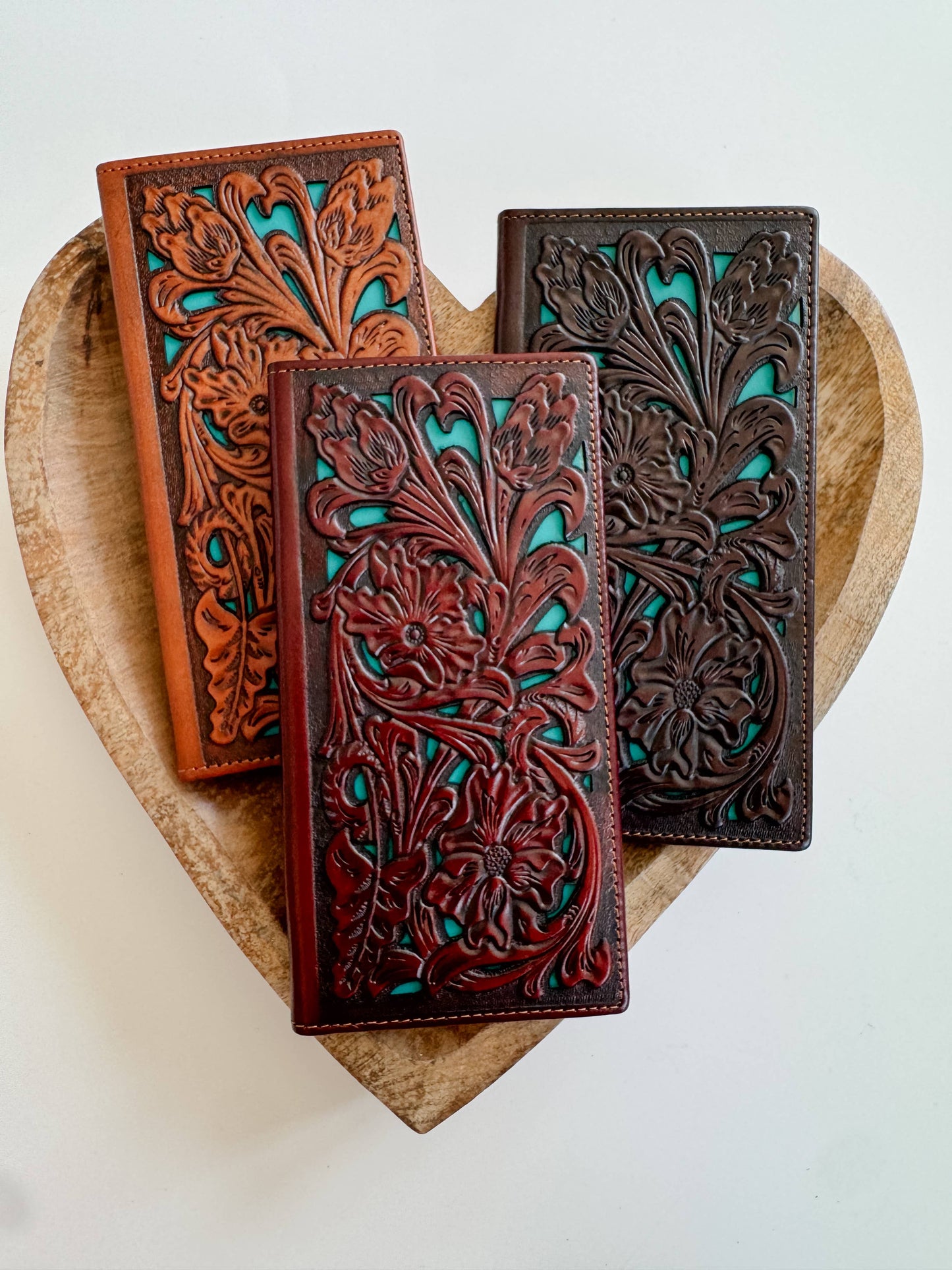 Genuine Tooled Leather Bi-Fold Wallet