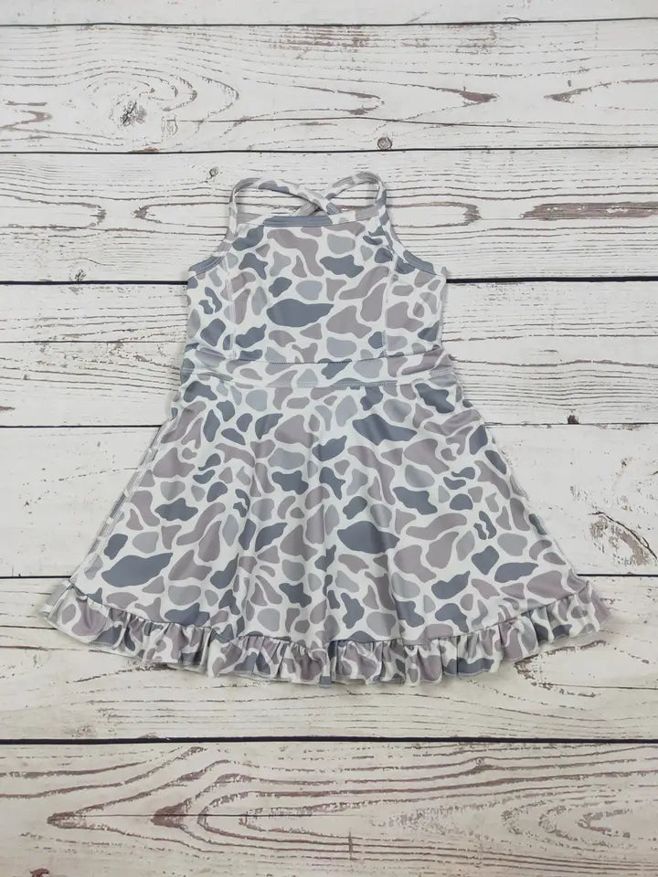 Baby Girls Camouflage Printed Athletic Dresses