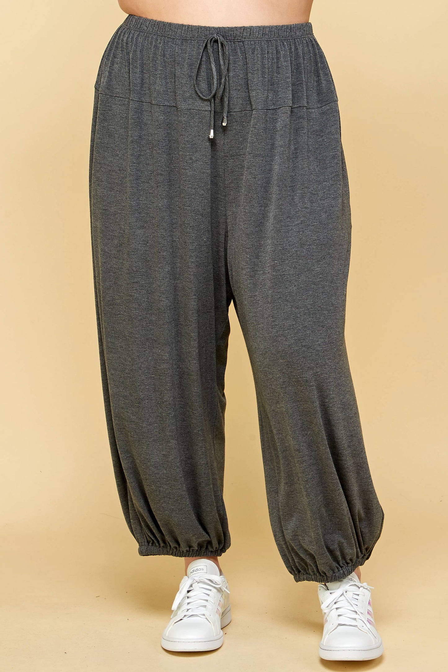 Plus Size Solid Knit Jogger Pants
