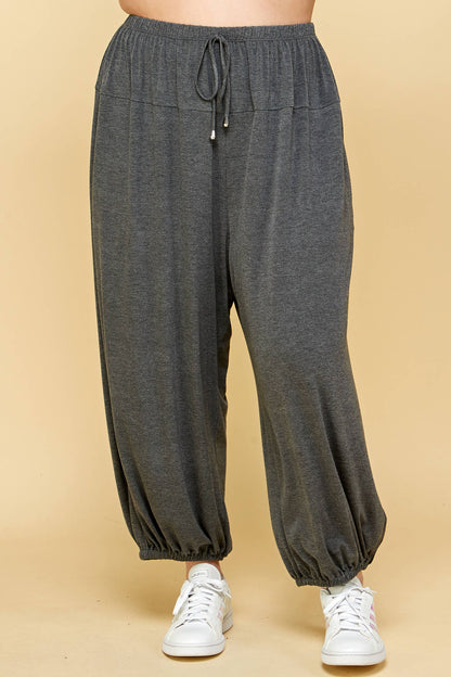 Plus Size Solid Knit Jogger Pants