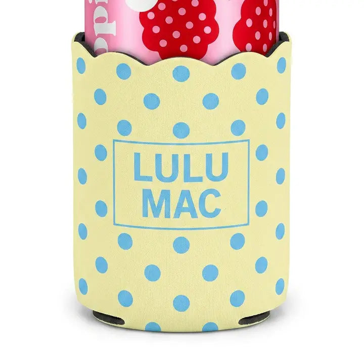 LULU MAC Yellow/Blue Dot Koozie
