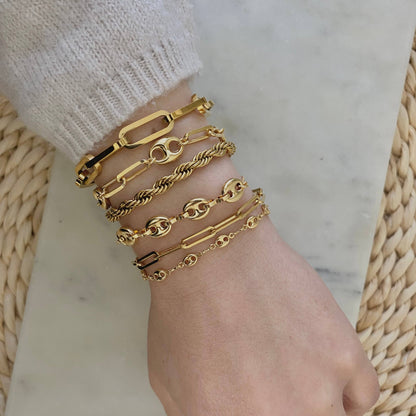 18k Gold Plated Stainless Steel Rope Chain Bracelet