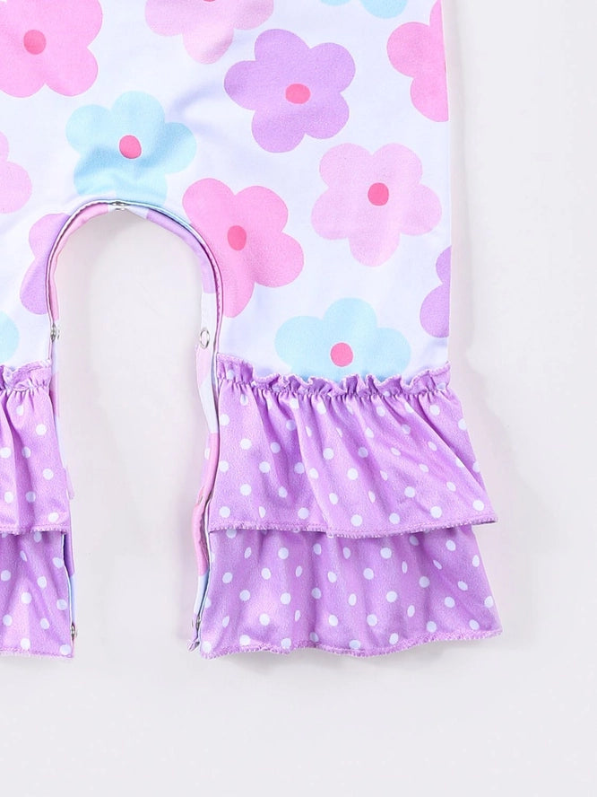 Purple Daisy Baby Romper