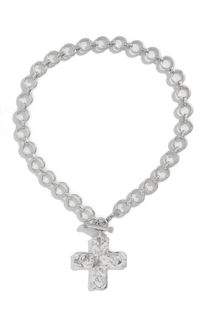 Chunky Chain Cross Pendant Necklace