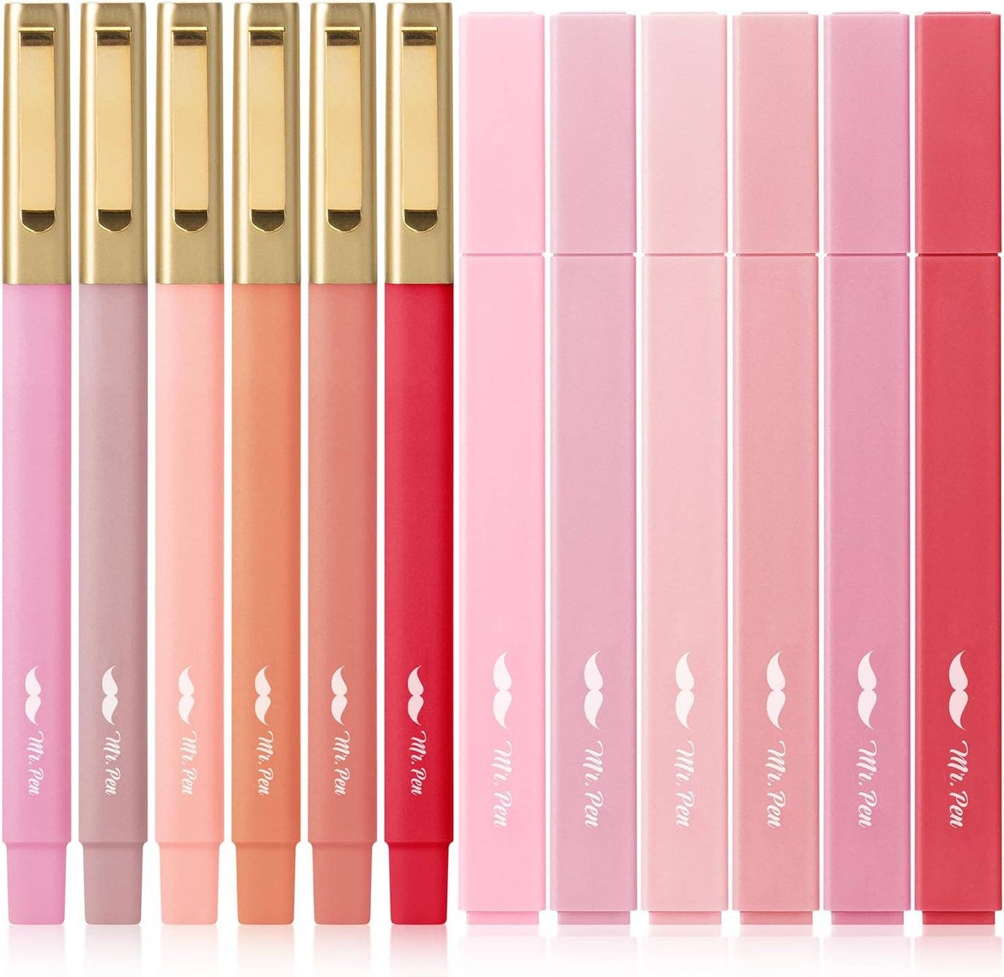 No Bleed Pink Highlighters & Pens for Bibles - 12 Pack