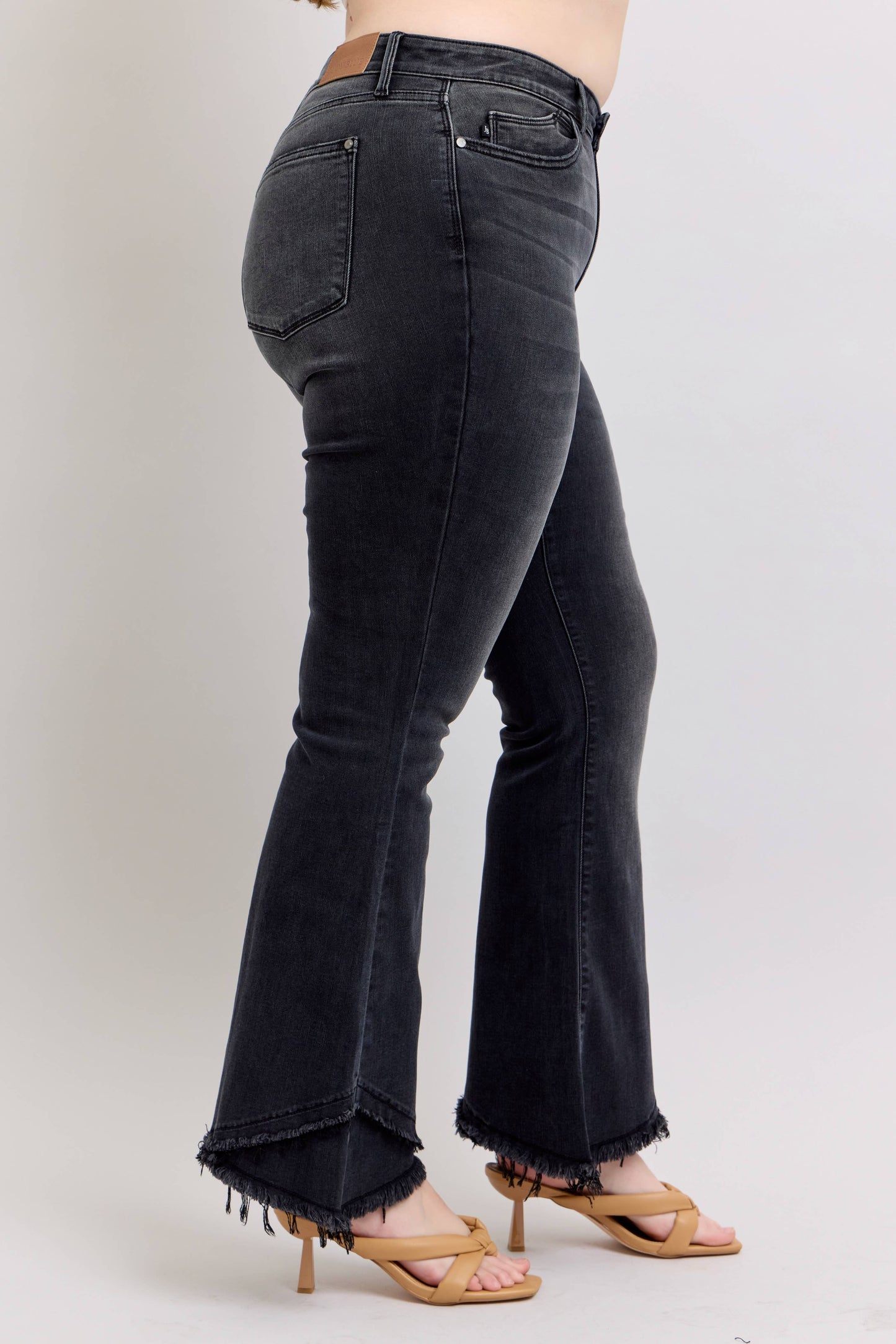 Black Flare w/ Mock Fray Tulip Hem