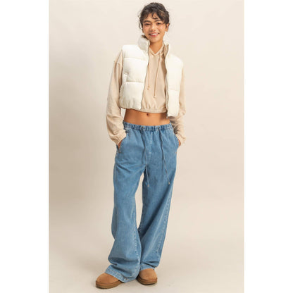 Cropped Puffer Vest