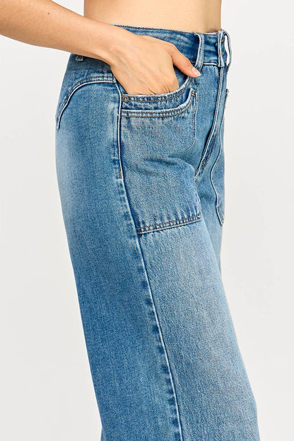 HIGH RISE DOUBLE POCKET WIDE LEG