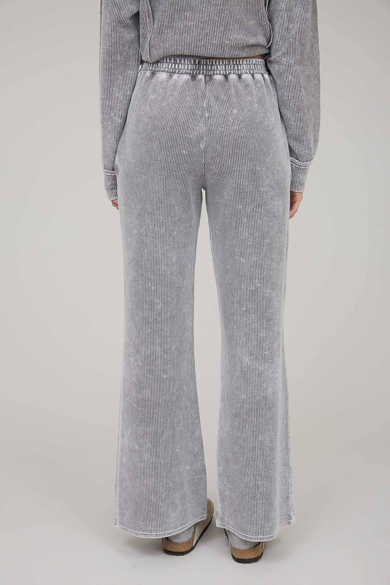 WASHED HIGH WAIST DRAWSTRING LOUNGE PANTS