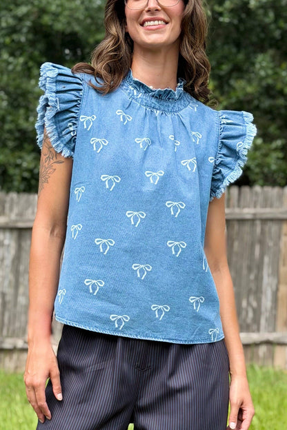 DeAnna Denim & Bow Blouse