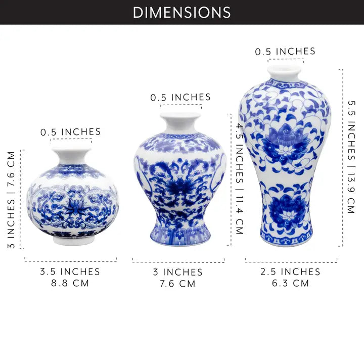 Blue and White Vase Set