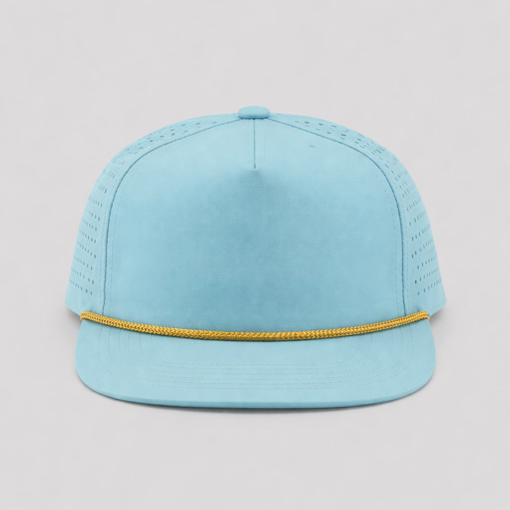 Perforated Light Blue / Gold Rope