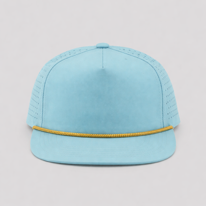 Perforated Light Blue / Gold Rope