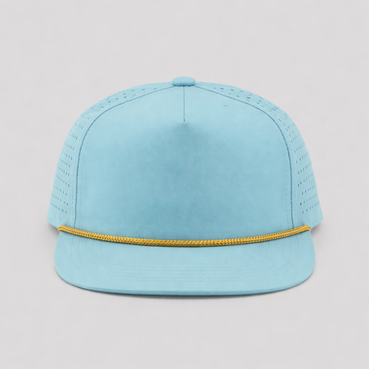 Perforated Light Blue / Gold Rope