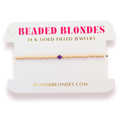 February: Amethyst Birthstone Swarovski Crystal Bracelet