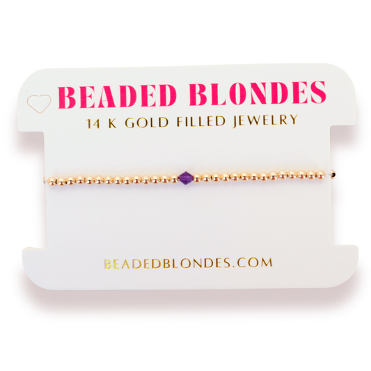 February: Amethyst Birthstone Swarovski Crystal Bracelet