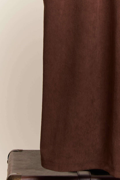 Corduroy Elasti Sleeve Loose Fit A Line Dress