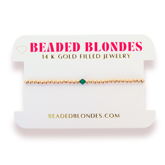 May: Emerald Birthstone Swarovski Crystal Bracelet