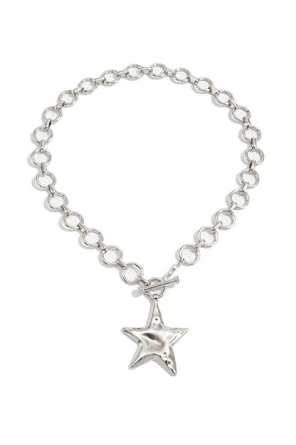 Chunky Chain Cross Pendant Necklace