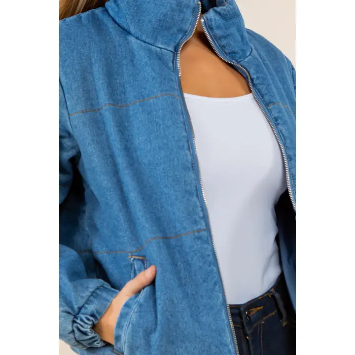 Denim Puffer Jacket