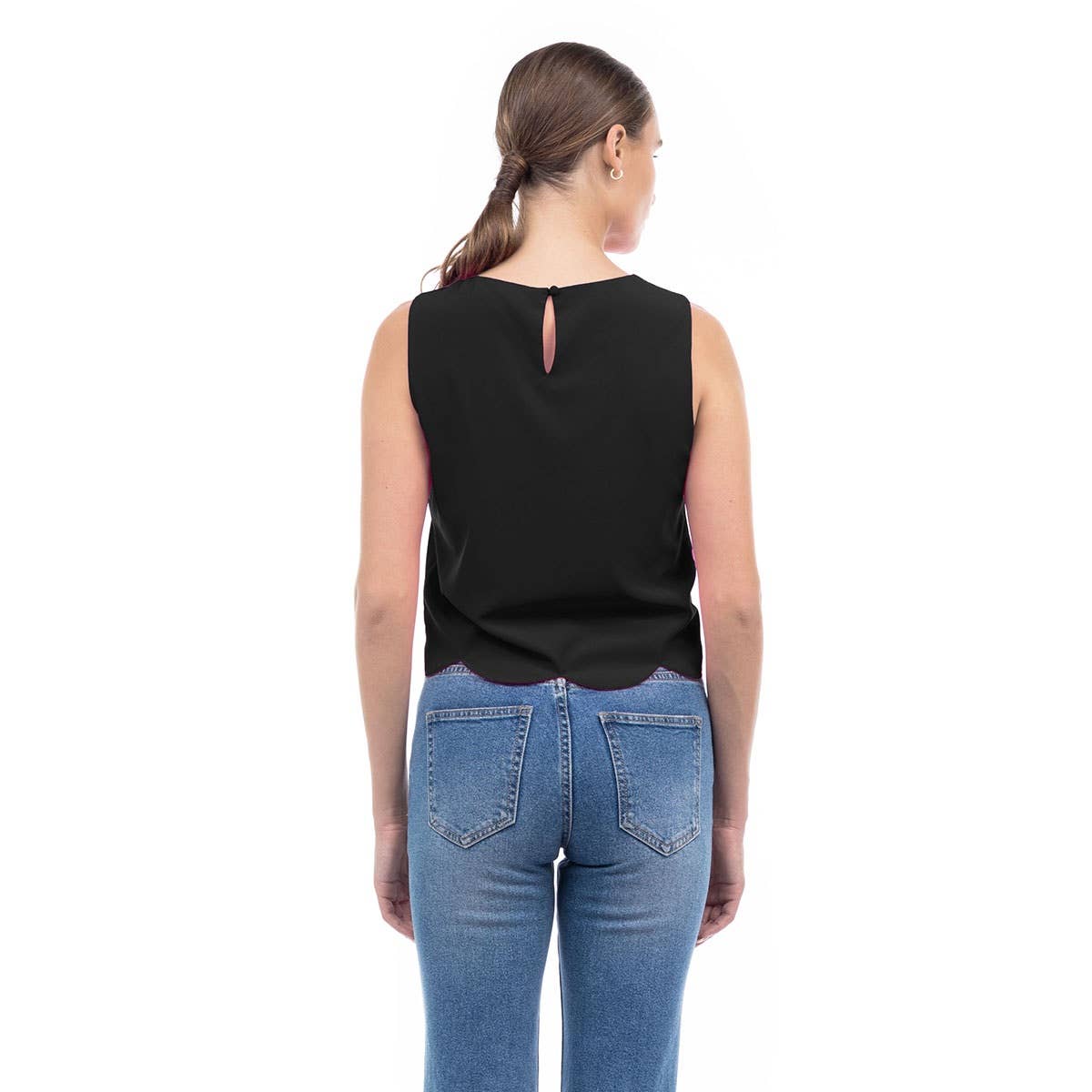 Scalloped Hem Top